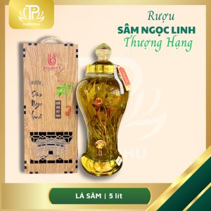 RƯỢU LÁ SÂM NGỌC LINH 5 LÍT HỘP GỖ