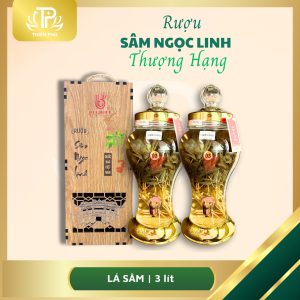 RƯỢU LÁ SÂM NGỌC LINH 3 LÍT HỘP GỖ