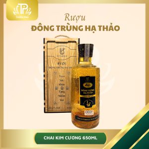 RƯỢU ĐÔNG TRÙNG HẠ THẢO CHAI KIM CƯƠNG 650ML (hộp gỗ)