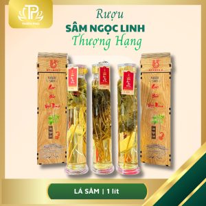 RƯỢU LÁ SÂM NGỌC LINH 1 LÍT HỘP GỖ